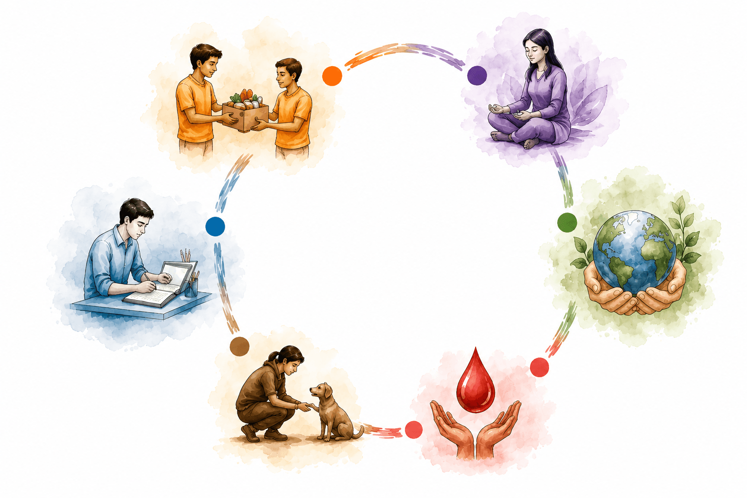 People helping each other